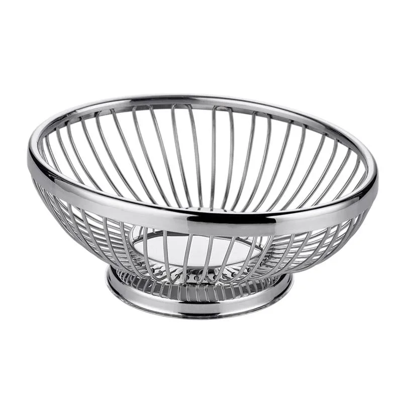 Altınbaşak Oval Paslanmaz Sunum Sepeti, 25x18x9 cm