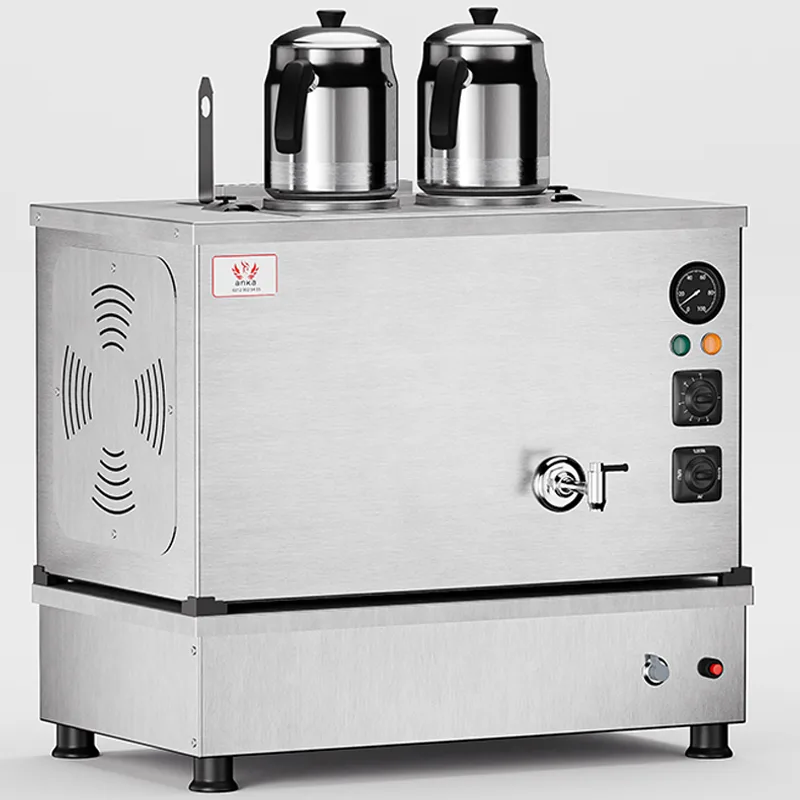 Anka Pro Kompak Full Otomatik Çay Kazanı, 2 Demlikli, 20 Litre, Inox