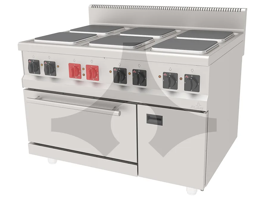 Atalay AEK-1290 Elektrikli 6 Gözlü Dolaplı Kuzine, 900 Seri