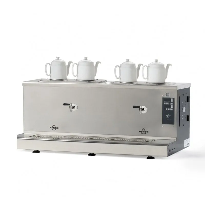 Ateşe Cappadocia Smart Plus Elektrikli 4 Demlikli Çay Kazanı, 30+30 L İnox