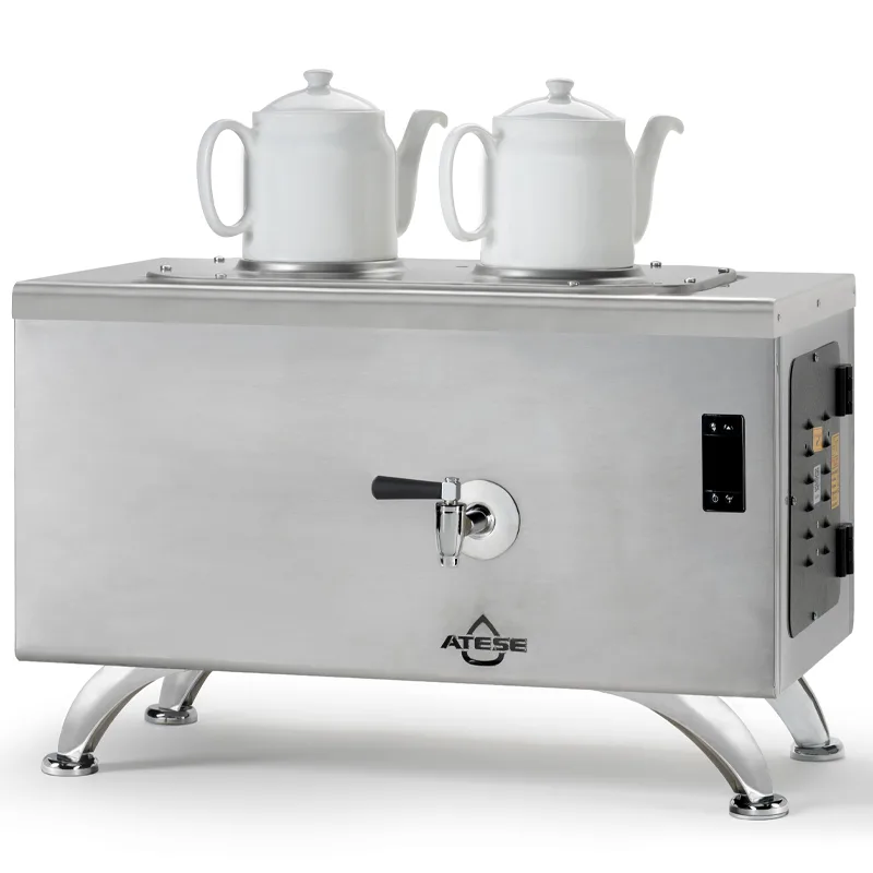 Ateşe Efes Dijital Çay Kazanı, Elektrikli, Inox, 2 Demlikli