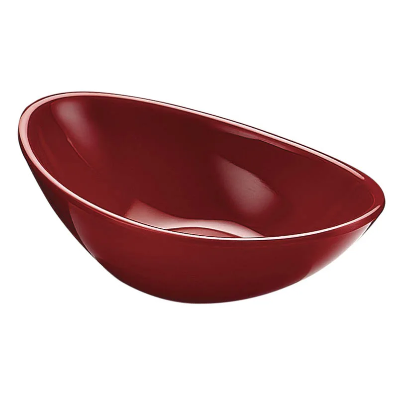 Biradlı BRD-517504 Minimal Melamin Oval Sunum Tabağı, 10x6x3 cm, Siyah