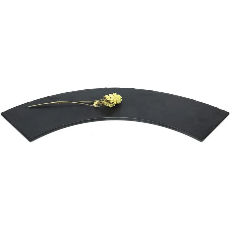 Biradlı BRD-16907 Tarako Eğik Sunum Tabağı, 53.5x13x1.2 cm, Siyah