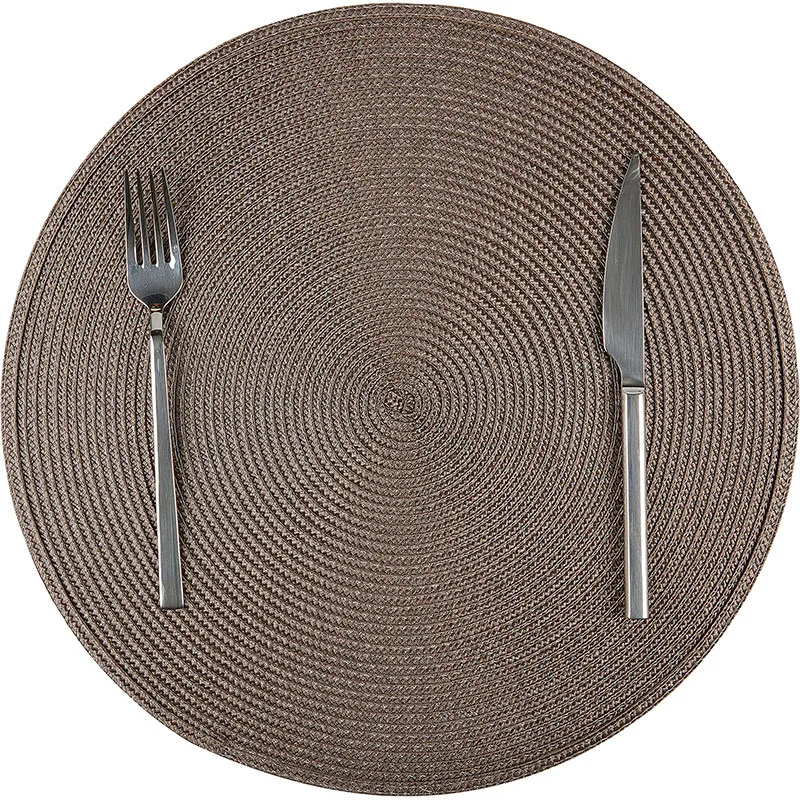 Biradlı BRD-1839 Yuvarlak PVC Amerikan Servis, 38 cm, Kahverengi