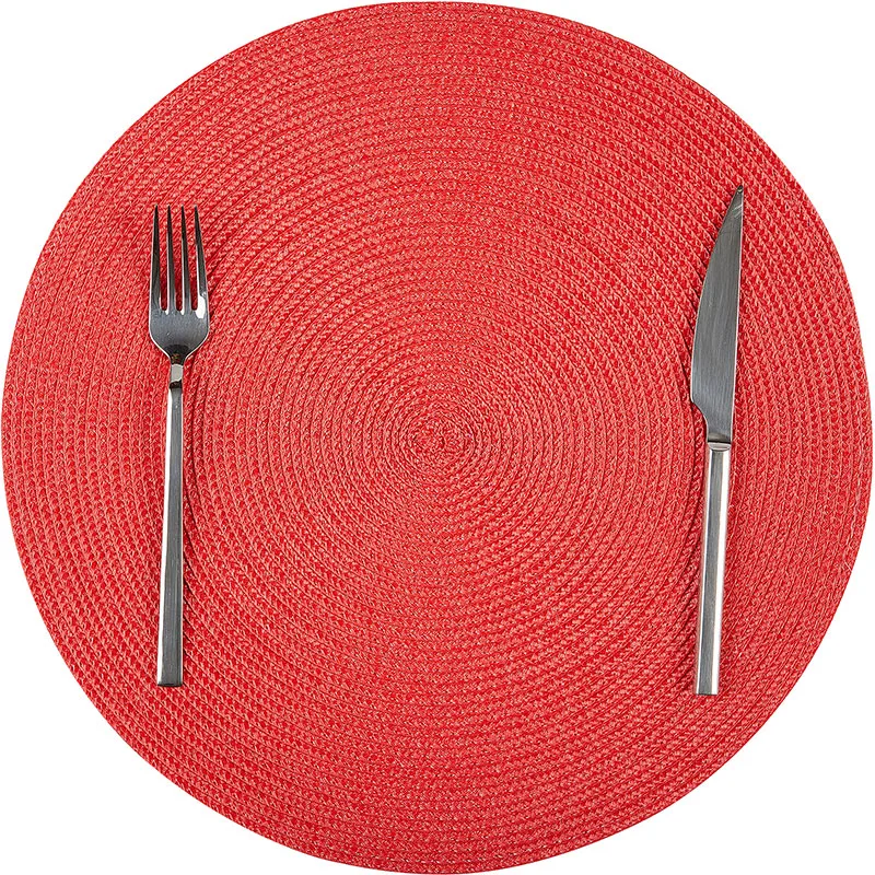 Biradlı BRD-1840 Yuvarlak PVC Amerikan Servis, 38 cm, Kırmızı