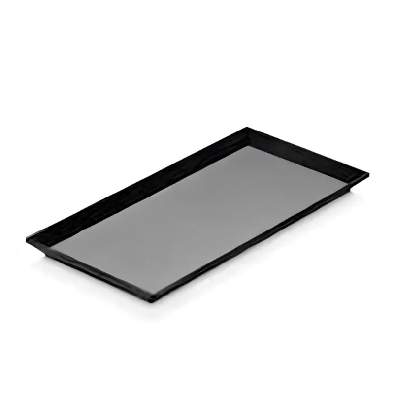Biradlı BRD-103314 Melamin Açık Büfe Sunum Tepsisi, 35x17x2 cm, Siyah