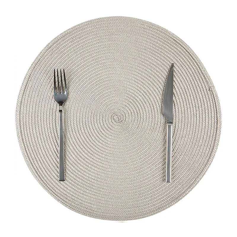 Biradlı BRD-1841 Yuvarlak PVC Amerikan Servis, 38 cm, Gri