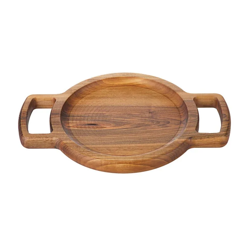 Biradlı GRV-1890 Çift Kulplu Sunum Tahtası, 34x24 cm, Ceviz