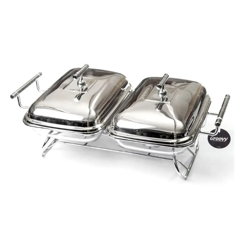 Biradlı GRV-9801 Isıtıcılı Yemek Servis Standı, 2x1.6 L