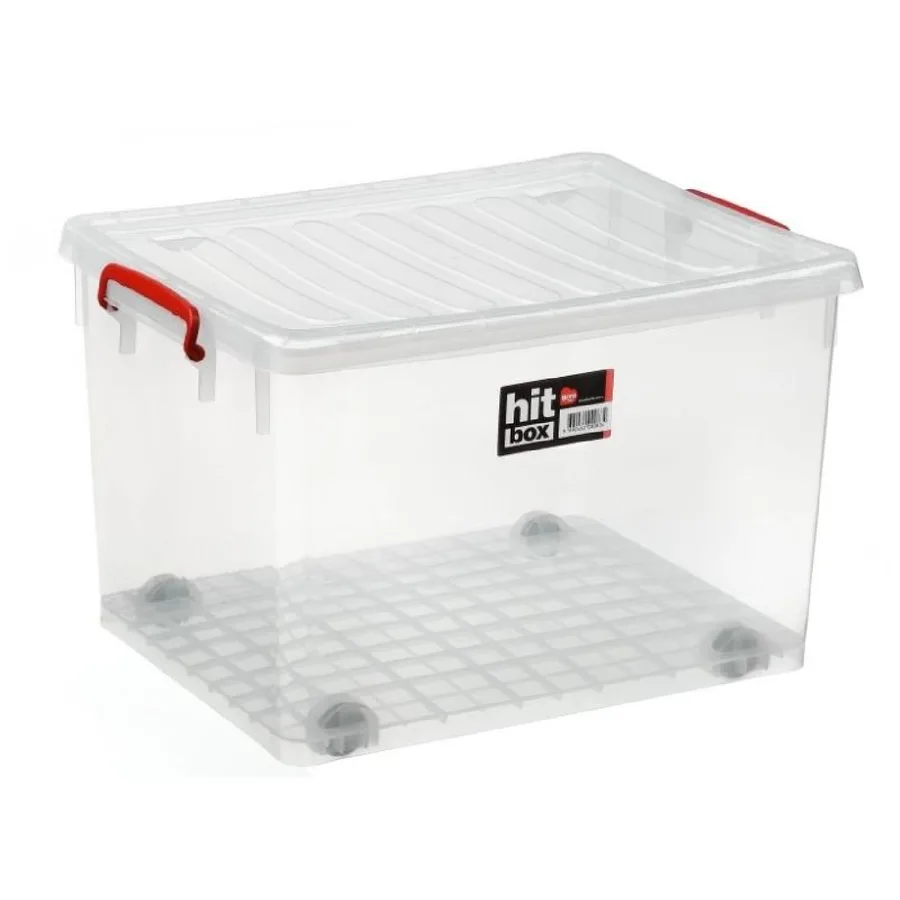 Bora Plastik Hit Box Tekerlekli Kasa 50 Litre Şeffaf
