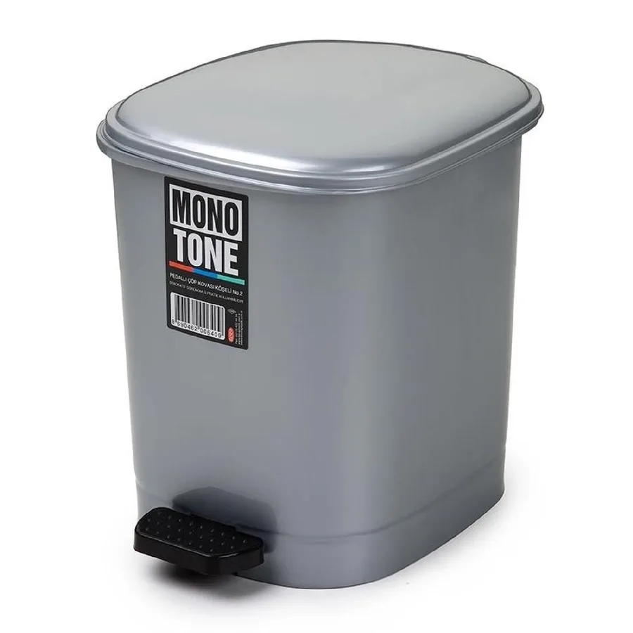 Bora Plastik Pedallı Çöp Kovası No:2 10 Litre Gri