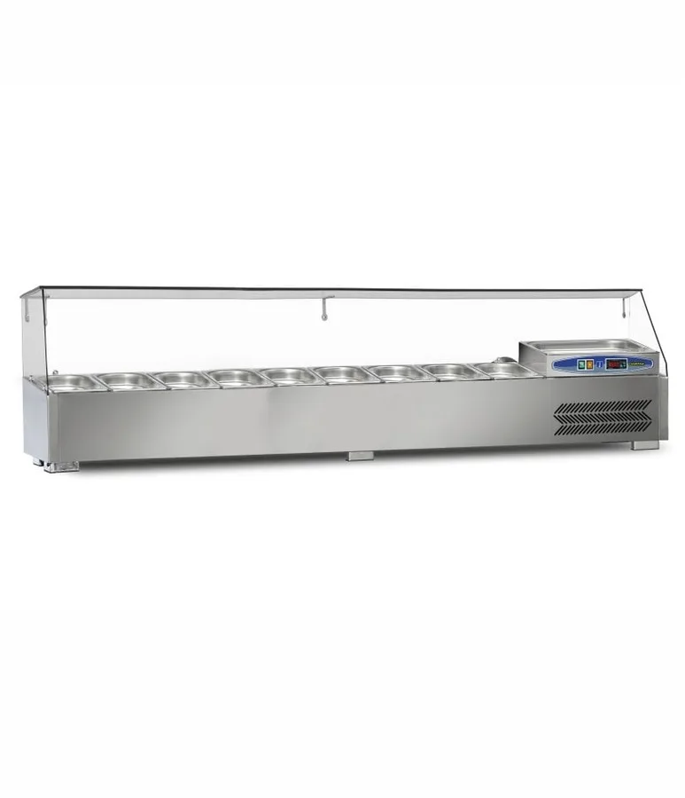 Dampak Set Üstü Soğutmalı Salat Bar, 9 Küvet, 52 Litre 180x35x40 Cm