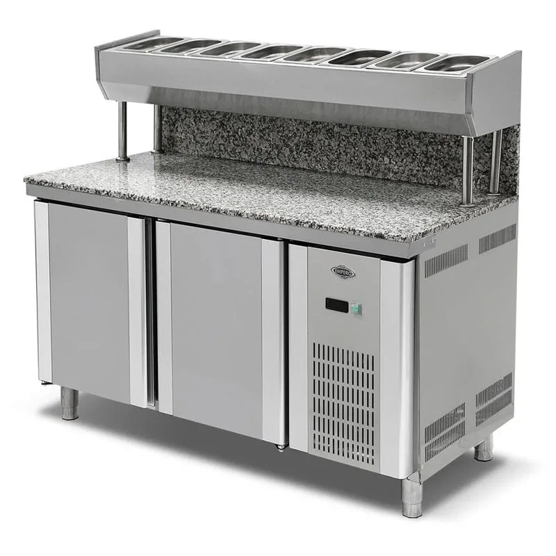 Empero EMP.150.80.01-PSYG Pizza ve Salata Hazırlık Buzdolabı-Granit tablalı-2 Kapılı