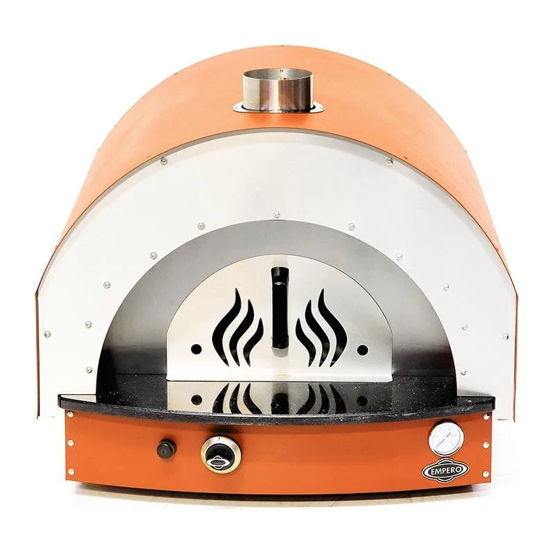 Empero PLF.PLS.D5.O Ev Tipi Taş Tabanlı 25 cm x 4 Pizza Kapasiteli Pizza ve Pide Fırını, Gazlı, Turuncu