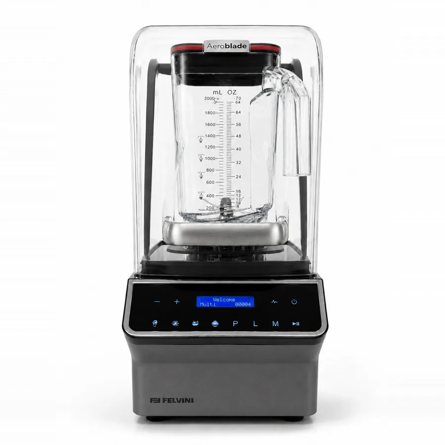 Felvini AeroBlade Dijital Bar Blender Gürültü Önleyici Kapaklı 2 Litre 1800 W Gri
