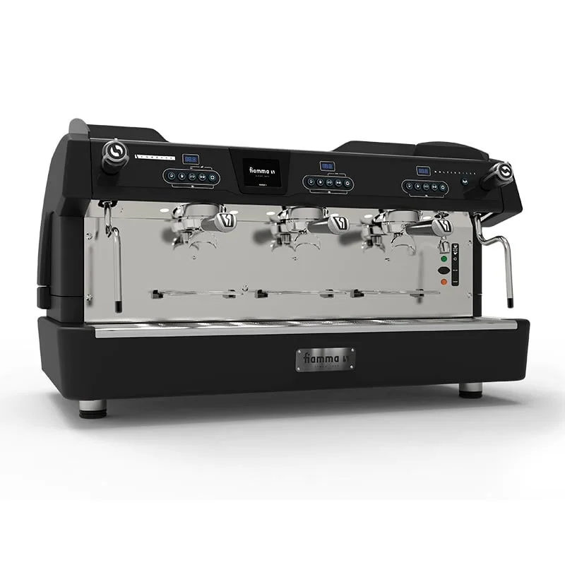 Fiamma Compass 3 Double Boiler Tall Cup Espresso Kahve Makinesi, 3 Gruplu, Siyah