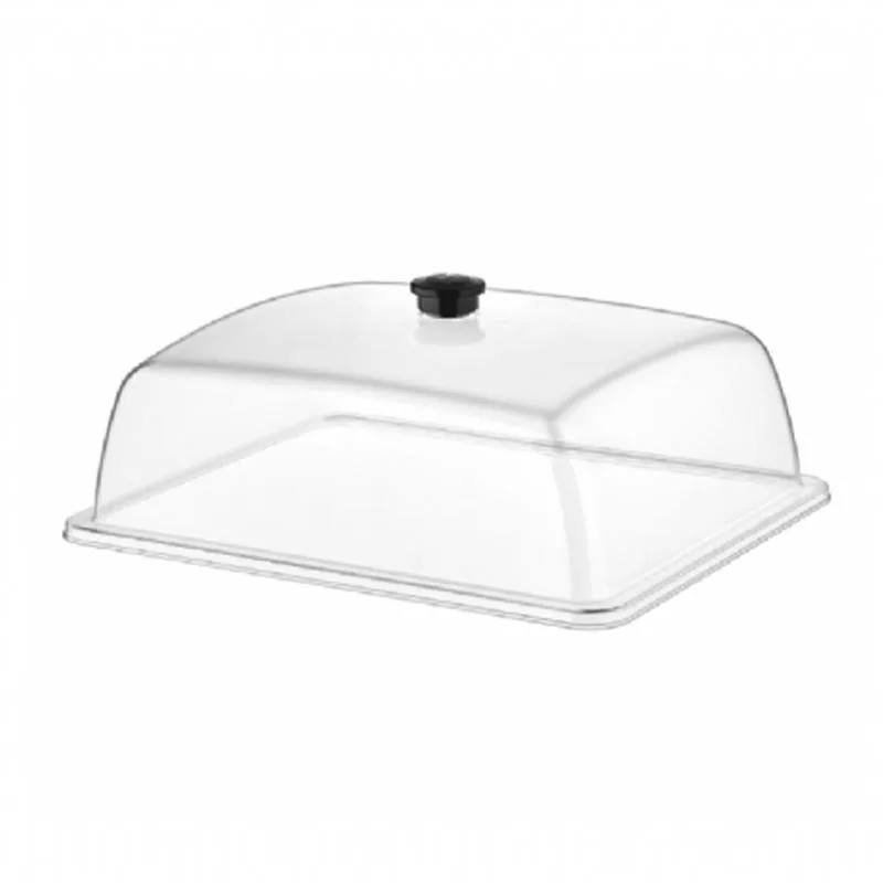 GastroPlast GN 1/2 Polikarbonat Fanus, Kahverengi Kulplu