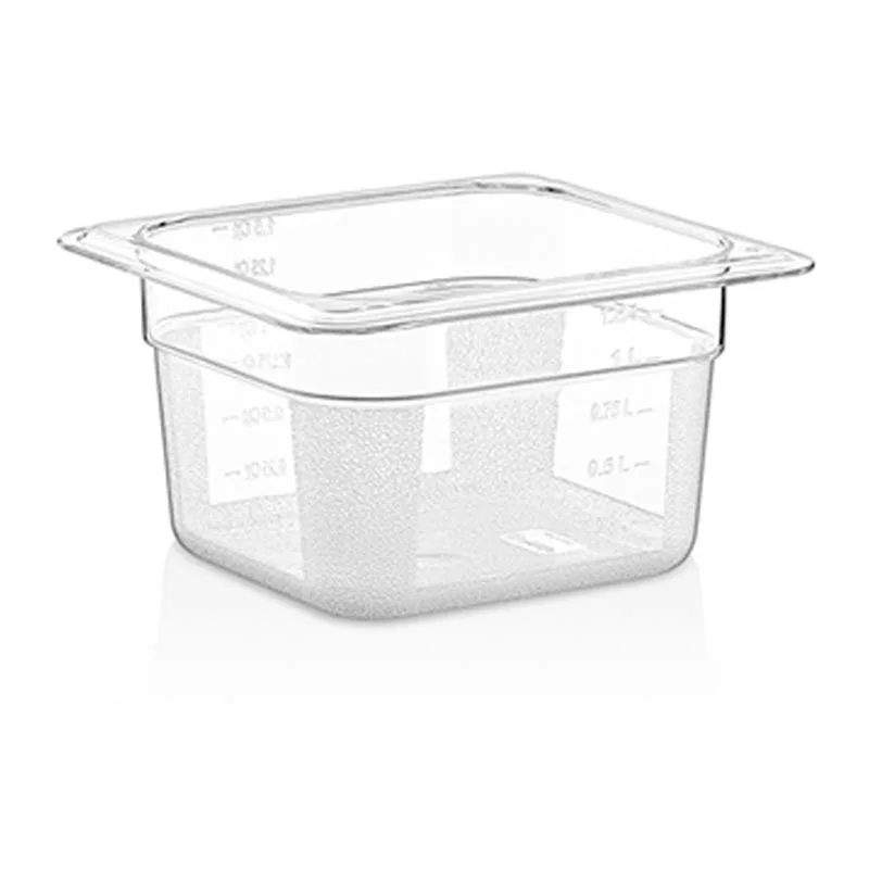 GastroPlast GN 1/6-100 mm Polikarbon Gastronorm Küvet, Siyah
