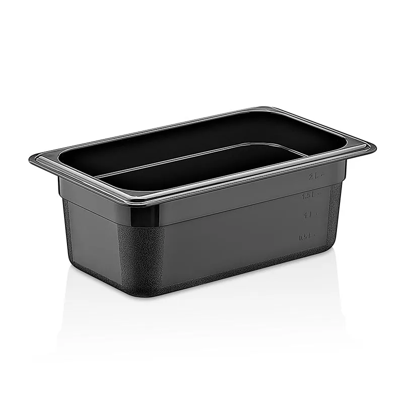 GastroPlast GN1/4-100 mm Polipropilen Gastronorm Küvet, Siyah