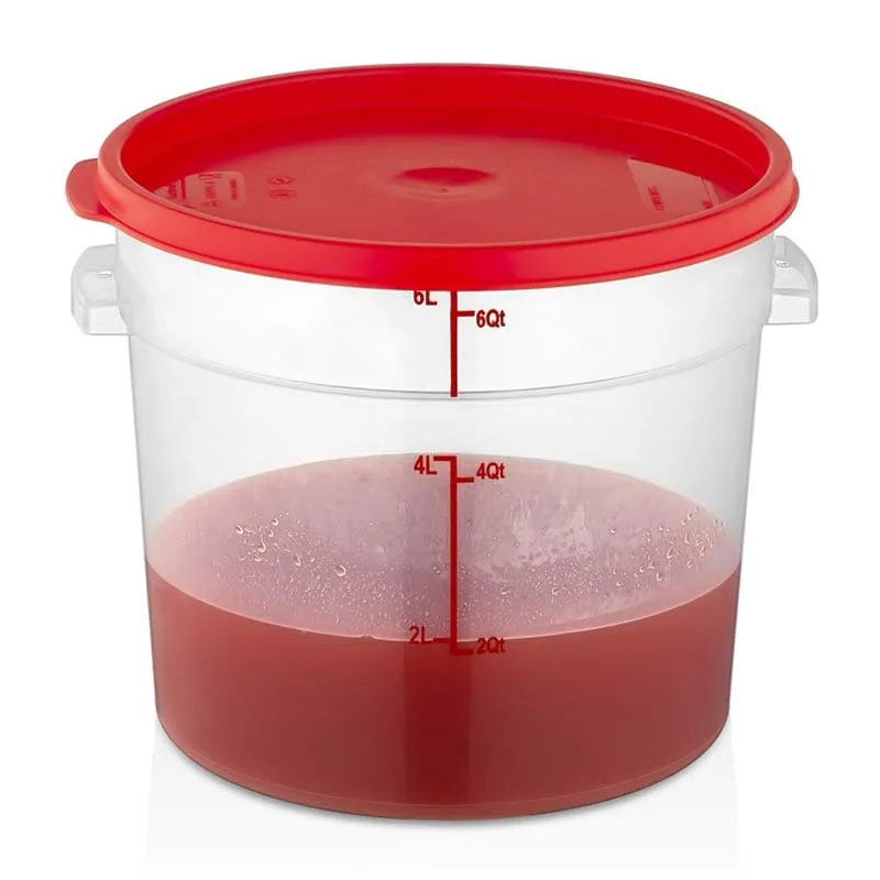 GastroPlast GRPP-6 Polipropilen Yuvarlak Saklama Kabı, 6 L