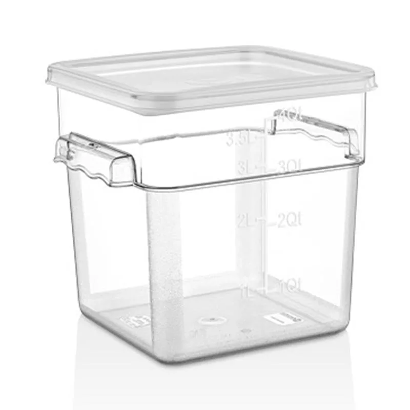 GastroPlast GSP-4 Polikarbon Kare Saklama Kabı, 3.8 L