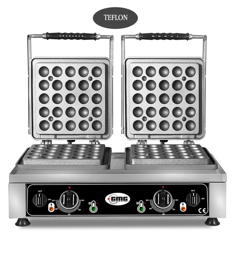 Gmg KGW 27 D Lokmia D Waffle Makinesi, Çiftli, Sabit Plakalı, Teflon Kaplamalı