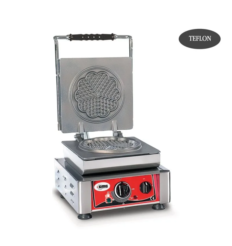 Gmg WE 01 S Çiçek Waffle Makinesi, Tekli, Değiştirilebilir Plakalı, 17 cm, Teflon Kaplamalı