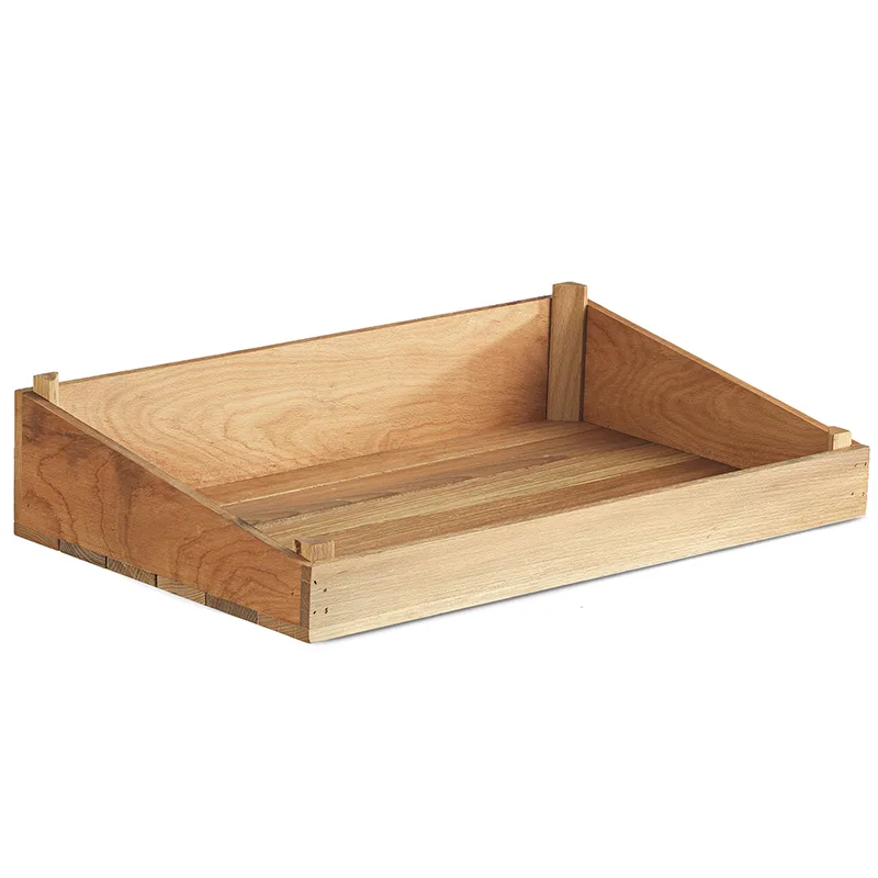 Biradlı GRV-1878 Ahşap Açık Büfe Sunum Sepeti, 50x30 cm