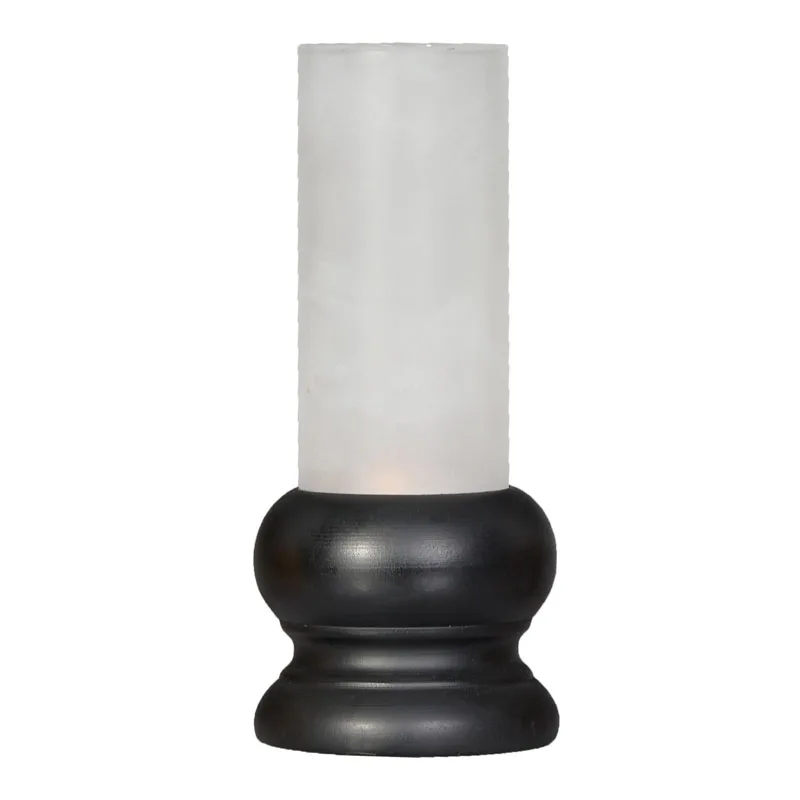 Biradlı GRV-1861 Ahşap Şamdan, 16.5 cm, Siyah