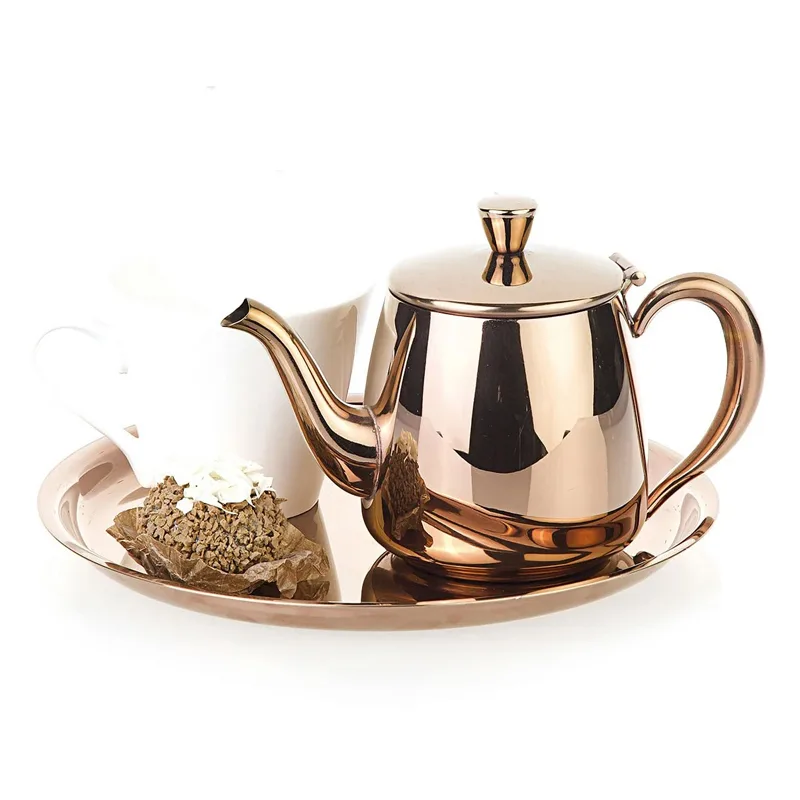 Biradlı GRV-238 Kahve ve Çay Takımı, Bakır