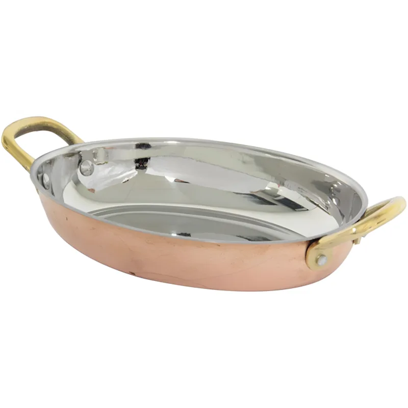 Gurmeaid Oval Yumurta Sahanı Dışı Bakır içi Paslanmaz Çelik 16 cm.