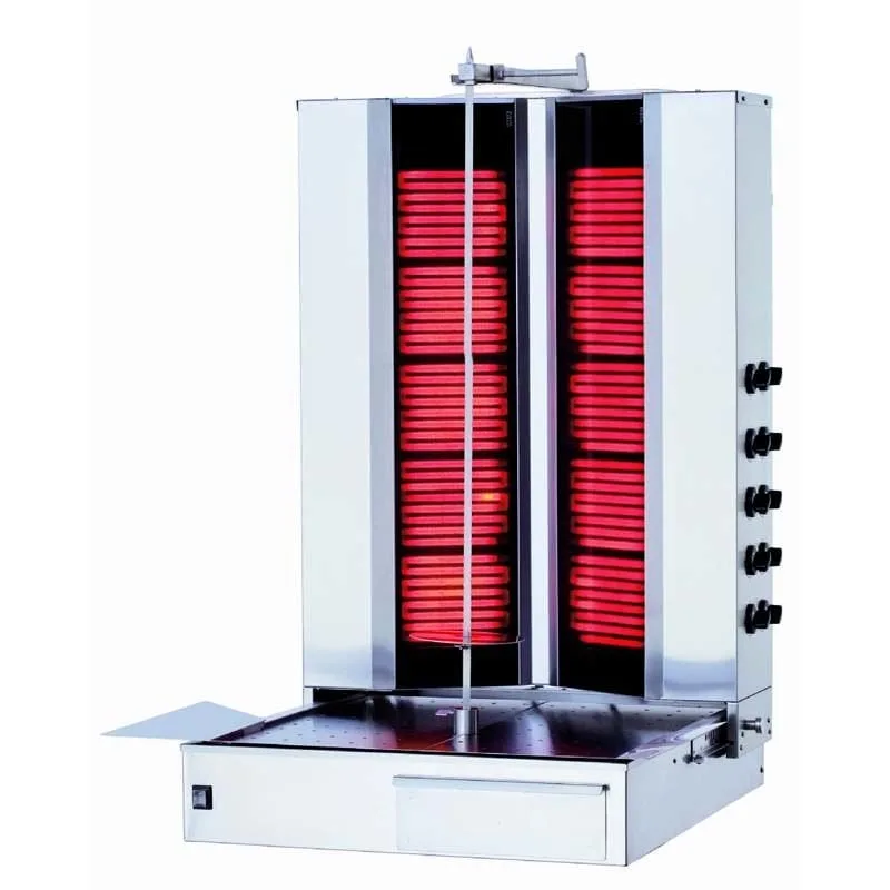 Kalitegaz V Model Döner Ocağı, Camlı, 5+5 Radyanlı, Elektrikli, Alttan Motorlu, Hareketli Gövde Rinnova KLG172V