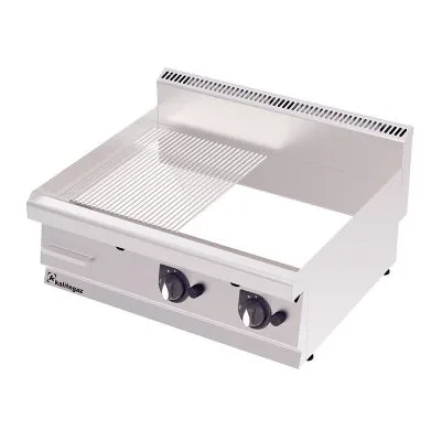 Kalitegaz 700 Serisi GS8070GC Pleyt Izgara, Gazlı, Yarı Oluklu, Krom Kaplı
