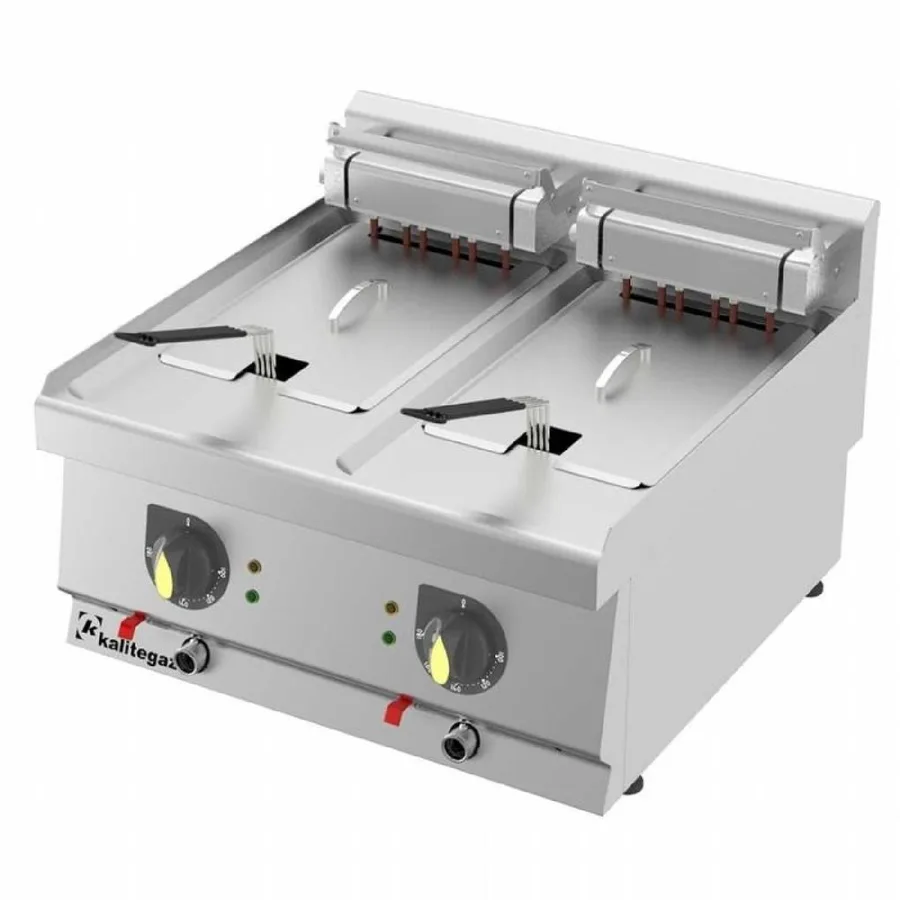 Kalitegaz F6060E 600 Seri Set Üstü İkili Fritöz 12+12 Litre 60x60 Cm Elektrikli