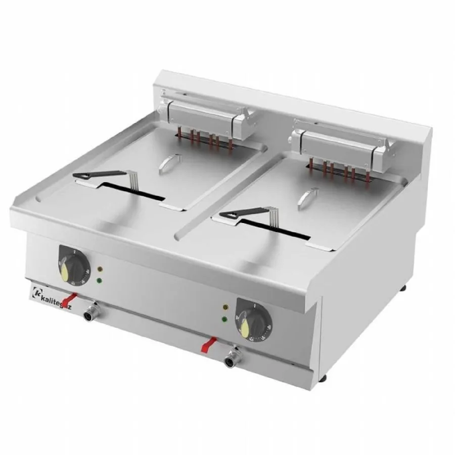 Kalitegaz F8070E 700 Seri Fritöz Çift Gözlü Set Üstü 80x70 Cm 13+13 L Elektrikli 400 V