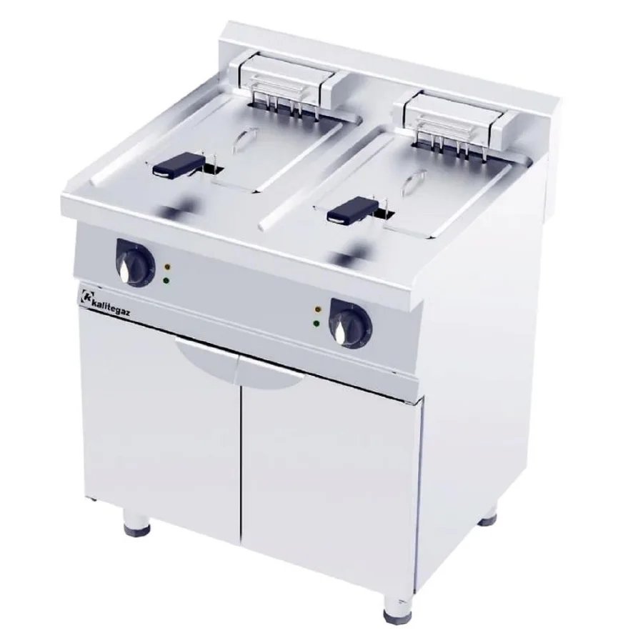 Kalitegaz FCS8070E 700 Seri Dolaplı Fritöz Çift Gözlü 80x70 Cm 13+13 L Monoblok Elektrikli 400 V
