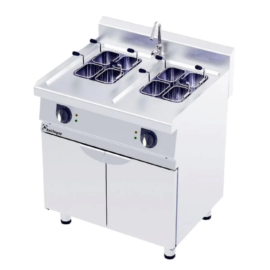 Kalitegaz PCCS8070E 700 Seri Dolaplı Makarna Haşlama Fritözü Çift Gözlü 80x70 Cm 19+19 L Monoblok Elektrikli 400 V