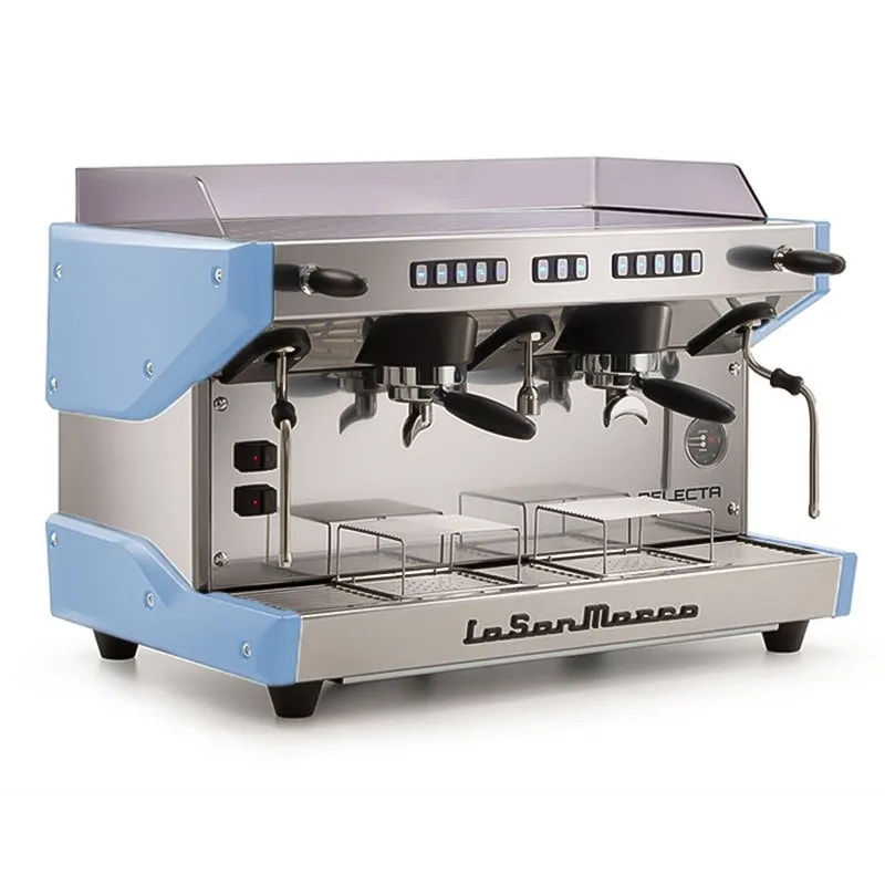 La San Marco Delecta Tam Otomatik Espresso Kahve Makinesi, 2 Gruplu, Gök Mavi