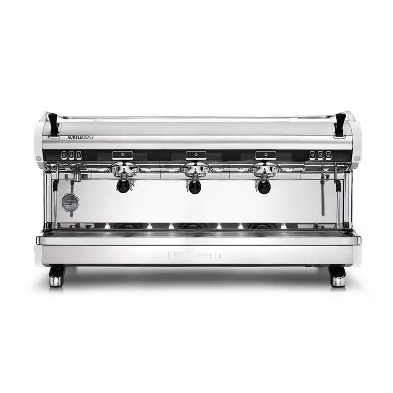 Nuova Simonelli Aurelia Wave Tam Otomatik Espresso Kahve Makinesi, 3 Gruplu, Siyah, Yüksek Kaşık