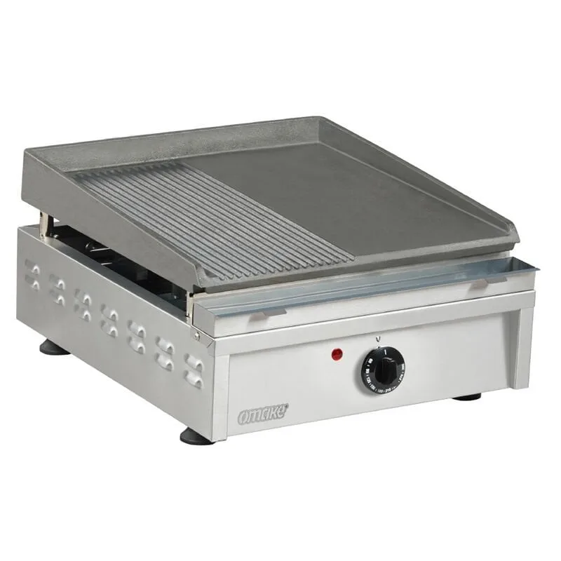 Omake IZG02.E11 Z5F Döküm Pleyt Izgara, 40 cm, Elektrikli