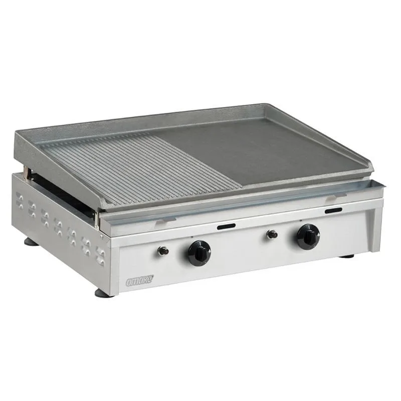 Omake IZG02.N11 Z5F Döküm Pleyt Izgara, 60 cm, Gazlı