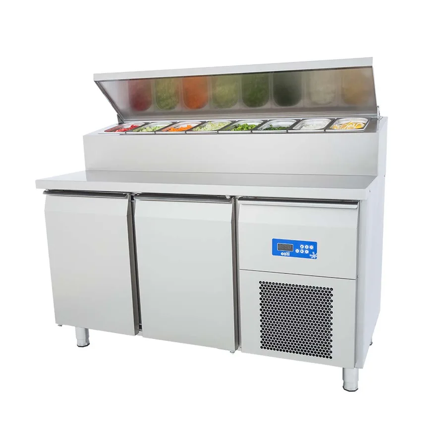 Öztiryakiler Çift Inox Kapılı Buzdolabı, Pizza Hazırlık Tablalı, Tag 270 Ntv, 142x70 cm