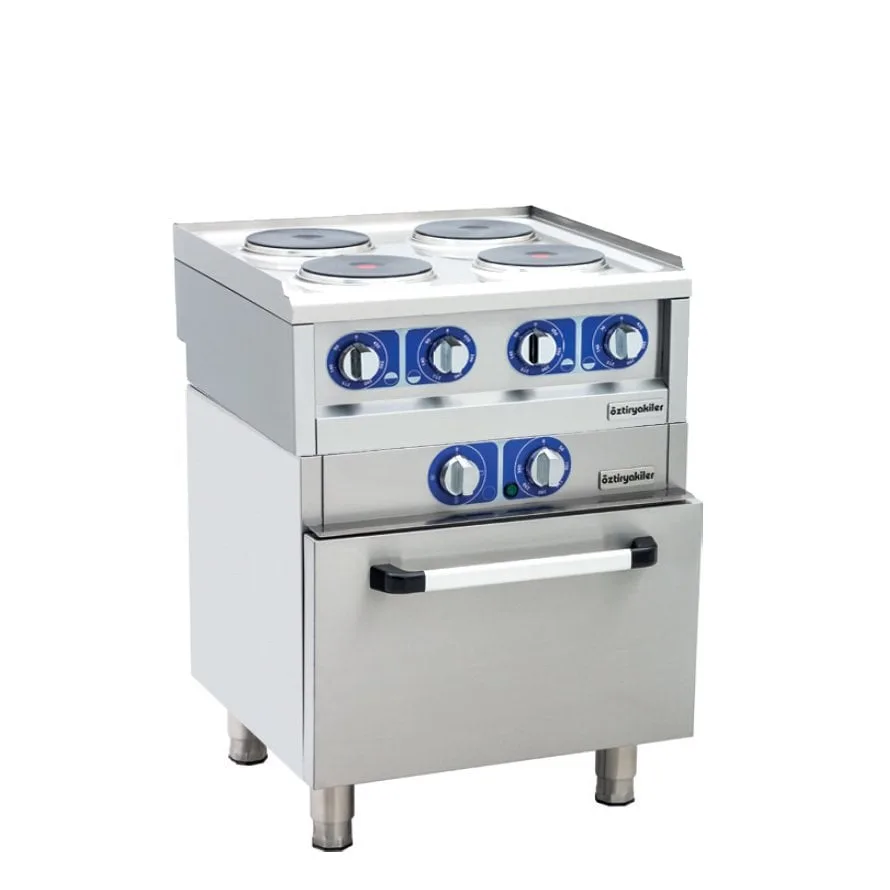Öztiryakiler 600 Seri Kuzine Fırınlı Elektrikli 4 Yuvarlak Plate 60x60x85
