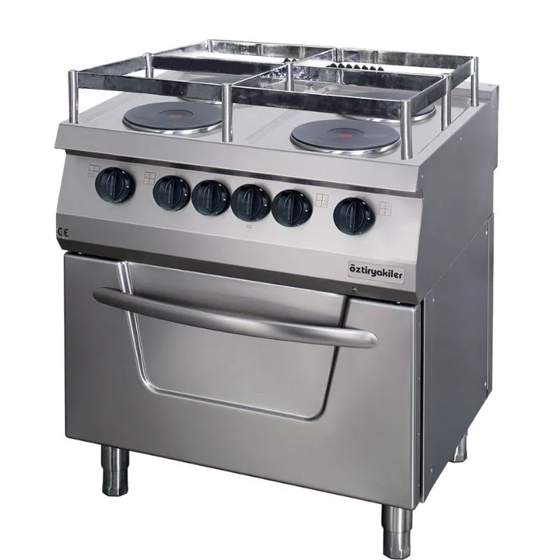 Öztiryakiler 700 Seri Fırınlı Elektrikli Kuzine, Gemi Model, 4 Yuvarlak Büyük Plate, 80x70x85 cm, OSOEF 8070 S
