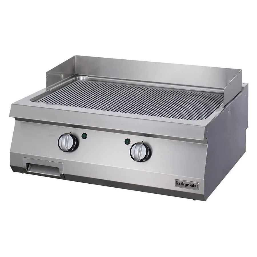 Öztiryakiler 700 Seri, OGE 8070 N Grill Plate,Set Üstü, Oluklu, Elektrikli, 80x70 cm, 6644