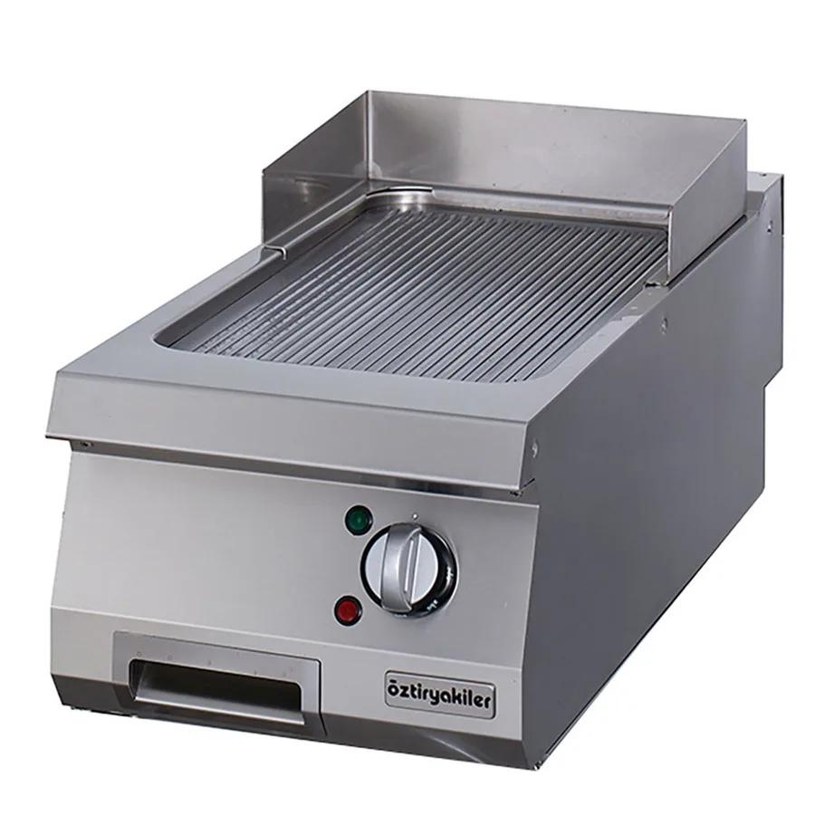 Öztiryakiler 900 Seri, Grill Plate, Set Üstü, Oluklu, Elektirikli, Krom, 40x90 cm, 6644