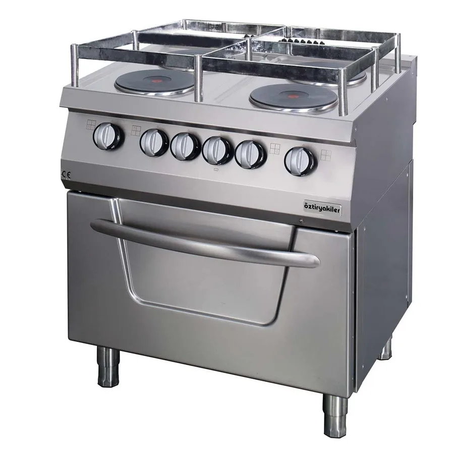 Öztiryakiler 900 Seri Fırınlı Elektrikli Kuzine, Gemi Model, 4 Kare Plate, 80x90x85 cm, OSOEF 8090 S