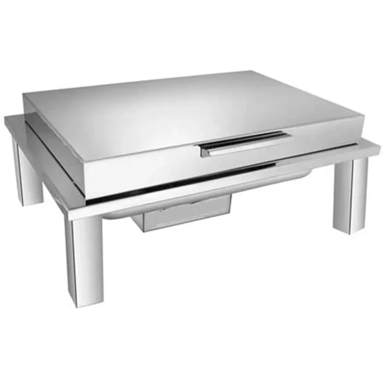 Öztiryakiler Ayaklı Dikdörtgen Chafing Dish, GN 1-1, 9 L, Jel Yakıtlı