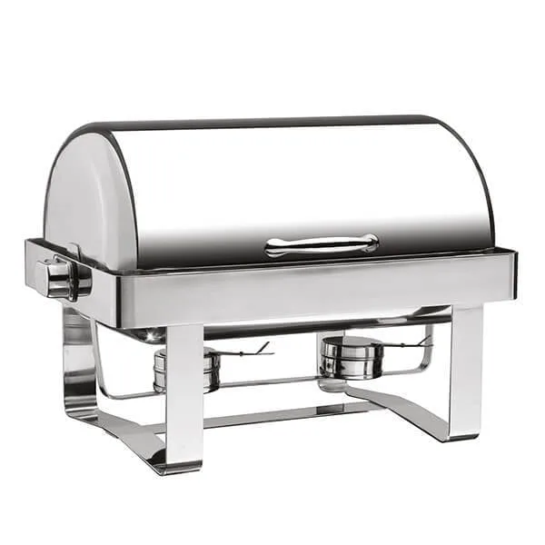 Öztiryakiler Chafing Dish, 180 Derece Açılır Kapak, Düz Ayak, Kızaklı, Isıtıcısız