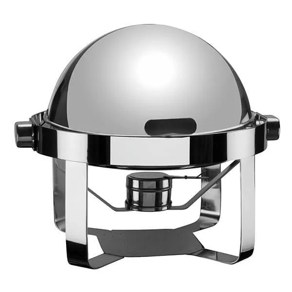 Öztiryakiler Düz Ayaklı Kızaklı Chafing Dish, Küresel Kapak, Jel Yakıtlı + Elektrikli